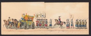 Groningen Uygulamalı Bilimler Üniversitesi öğrencileri tarafından yapılan tarihi geçit töreni, 1850 (levha 4) Maurits, Orange Prensi, Nassau Kontu, vb. ve Willem Lodewijk, Nassau Kontu