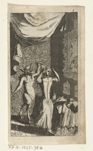 gururlu şeytan Simon de Vries için kitap illüstrasyonu, Seven Duyvelen kararı ve Hedendaeghsche Dienstmaegden, Amsterdam, 1682
