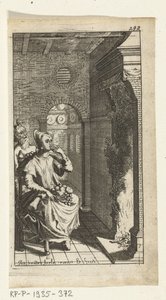 Simon de Vries için lezzetli şeytan Kitabı illüstrasyonu, Hedendaeghsche Dienstmaegden'e hükmeden ve hizmet eden Seven Duyvels, Amsterdam, 1682