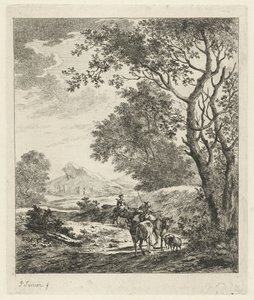Çoban ve Sığır ile Manzara by Johannes Janson