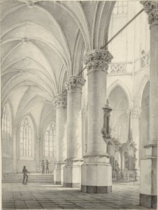 Delft'teki Yeni Kilisenin İçi by Johannes Jelgerhuis