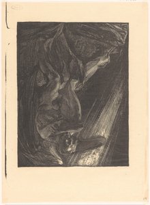 Bir kayanın üzerinde oturan düşmüş melek by Johannes Josephus Aarts