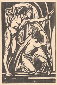 Ayakta duran adam ve diz çökmüş kadın by Johannes Josephus Aarts