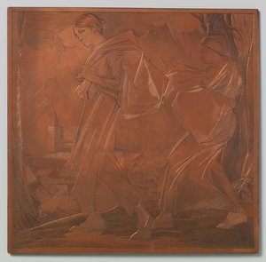 İki kadın, ikisi de çanta taşıyor by Johannes Josephus Aarts
