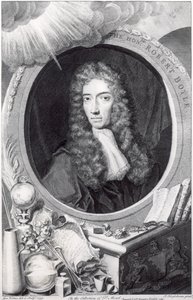 George Vertue (1684-1756) 1749 tarafından oyulmuş Saygıdeğer Robert Boyle (1627-91) portresi by Johannes Kerseboom