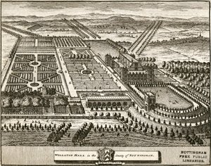 Wollaton Hall ve Park Nottingham, Nottinghamshire, c1707