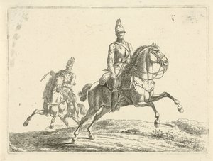 At sırtında iki asker by Johannes Mock