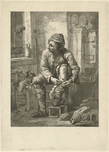 Adam bacağını bandajlar by Johannes Schoenmakers