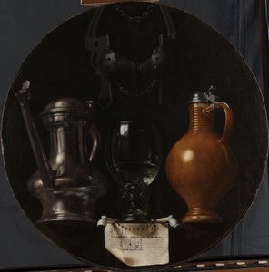 Flagon, Cam, Sürahi ve Bridle ile Sembolik Natürmort Flagon, cam, sürahi ve dizgin ile sembolik natürmort by Johannes Torrentius