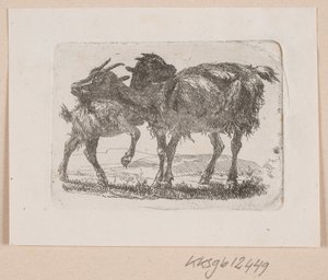 Çocuğu ile bir keçi by Johannes Wilhelm Zillen