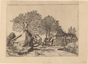 Ahır ve Kulübeler ile Yol by Johannes and Lucas van Doetechum after Master of the Small Landscapes