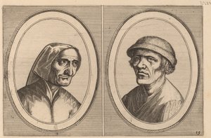 "Maey Veeghde-pot" ve "Pannetje Vet" by Johannes and Lucas van Doetechum after Pieter Bruegel the Elder