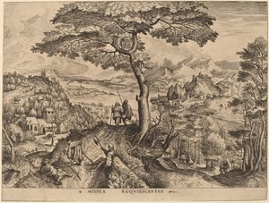 Dinlenen Askerler (Dinlenen Askerler) by Johannes and Lucas van Doetechum after Pieter Bruegel the Elder