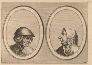 "Schonckje Wel-bedrocht" ve "Pronckje Heel-volmaeckt" by Johannes and Lucas van Doetechum after Pieter Bruegel the Elder