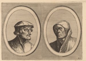 "Voorsichtighe Krijn" ve "Broentje Spaer-pots" by Johannes and Lucas van Doetechum after Pieter Bruegel the Elder