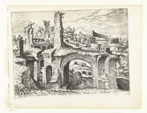 Kolezyum manzarası Roma kalıntıları, 1561 (dizi başlığı)