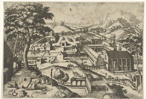 Aziz Jerome ile manzara çölde hieronimus (nesne üzerindeki başlık) Hıristiyan hikayeleri ile Manzaralar (dizi başlığı) by Johannes of Lucas van Doetechum