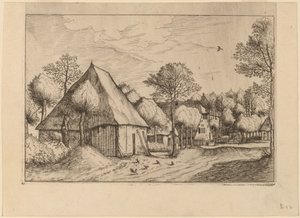Çekme Kuyusu Olan Çiftlik Avlusu by Johannes van Doetechum, the Elder and Lucas