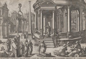 Zacharias Tapınakta ve Çevresindeki Olaylar dizisinden Tapınaktan Çıkış,..., ca. 1572. Yaratıcılar: Johannes van Doetecum I, Lucas van Doetecum. by Johannes and Lucas van Doetecum