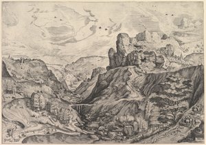 Büyük Manzaralardan Derin Bir Vadi ile Alp Manzarası, yaklaşık. 1555-56.