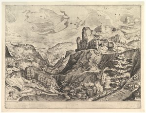 Büyük Manzaralardan Derin Bir Vadi ile Alp Manzarası, yaklaşık. 1555-56.