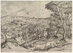 Büyük Manzaralardan Belçika Vagonu Plaustrum Belgicum, yaklaşık. 1555-56. by Johannes van Doetecum I