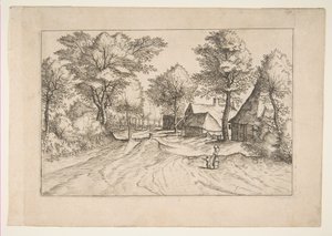 Çiftlikli ve Kulübeli Köy Yolu, Küçük Manzaralar Multifariaru..., 1559-61 serisinden. by Johannes van Doetecum I