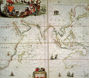Afrika, Hindistan, Hint Okyanusu ve Doğu Hint Adaları Haritası
