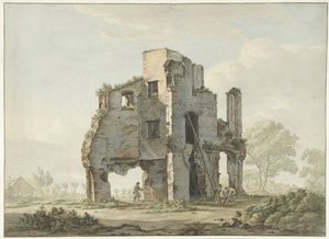 Rijnsburg Manastırı'nın kalıntılarının yıkılması by Johannes van Lexmond