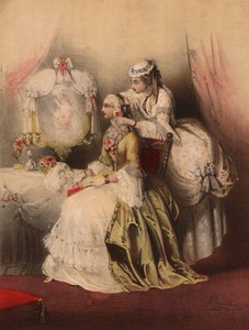 Marie Antoinette hizmetçisiyle (renkli taş)
