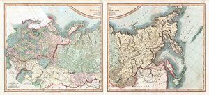 Hükümetlerine Bölünmüş Rus İmparatorluğu Haritası Cary, John (c. 1754-1835). gravür, sulu boya by John (after) Cary