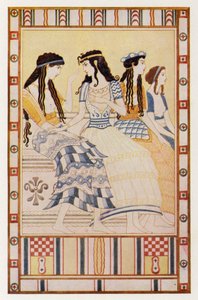 Minos Sarayı#39;nın Hanımları (renkli litho) by John (after) Duncan