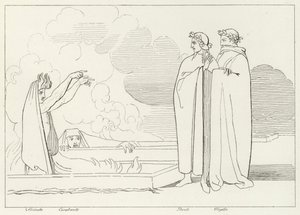 Ateşli Kabirler, Cehennem, Canto 10 (gravür) by John (after) Flaxman