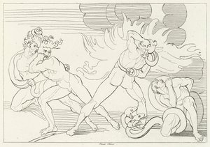 Ateşli Yılanlar, Cehennem, Canto 24 (gravür) by John (after) Flaxman