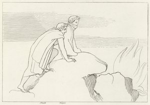 Flaming Gulf, Inferno, Canto 26 (gravür) by John (after) Flaxman