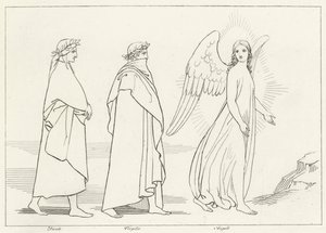 Yol Gösterici Melek, Araf, Canto 15 (gravür) by John (after) Flaxman
