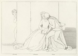 Aşıklar Şaşırdı, Cehennem, Canto 5 (gravür) by John (after) Flaxman