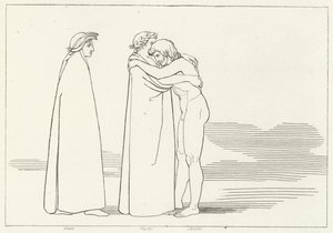 Sordello ile Buluşma, Araf, Canto 6 (gravür) by John (after) Flaxman