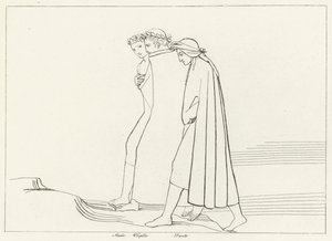 Statius ile Buluşma, Araf, Canto 21 (gravür) by John (after) Flaxman