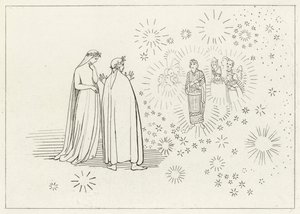 Gezegen Merkür, Cennet, Canto 5 (gravür) by John (after) Flaxman