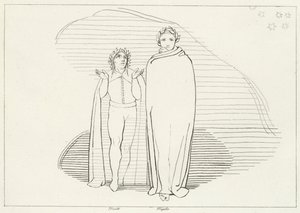 The Reascent, Inferno, Canto 34 (gravür) by John (after) Flaxman