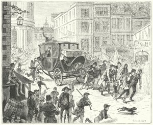 Fransız diplomat Jacques Lauriston, Amiens Barışı'nın onaylanmasını iletmek üzere Londra'da by John (after) Gilbert