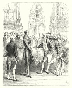 Prens Albert ve Kraliyet Komiserleri 1851 Büyük Sergisinde, Crystal Palace, Hyde Park, Londra (gravür)