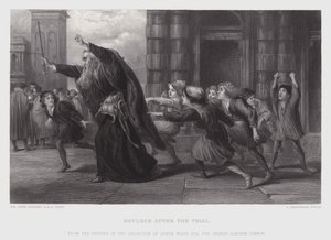 Yargılamadan sonra Shylock (gravür) by John (after) Gilbert