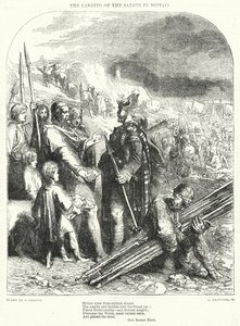 Saksonların Britanya'ya inişi (gravür) by John (after) Gilbert