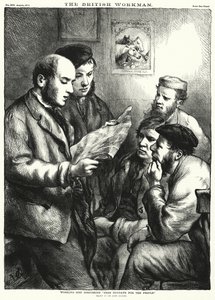 İşçiler "Halka Ücretsiz Pazar Günleri"ni tartışıyor (gravür) by John (after) Gilbert