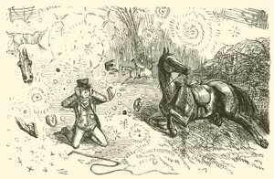 Avlanırken düşmek (gravür) by John (after) Leech