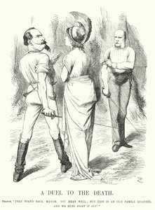 Yumruk karikatürü: Ölümüne Bir Düello - Fransa-Prusya Savaşı (gravür) by John (after) Tenniel