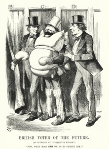 Yumruk karikatürü: Geleceğin İngiliz Seçmeni (gravür) by John (after) Tenniel