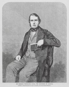 Sir Charles Trevelyan, İngiliz sömürge yöneticisi (gravür) by John (after) Watkins